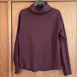 Kuhl Women's Waffle Cowl Neck Brown Top